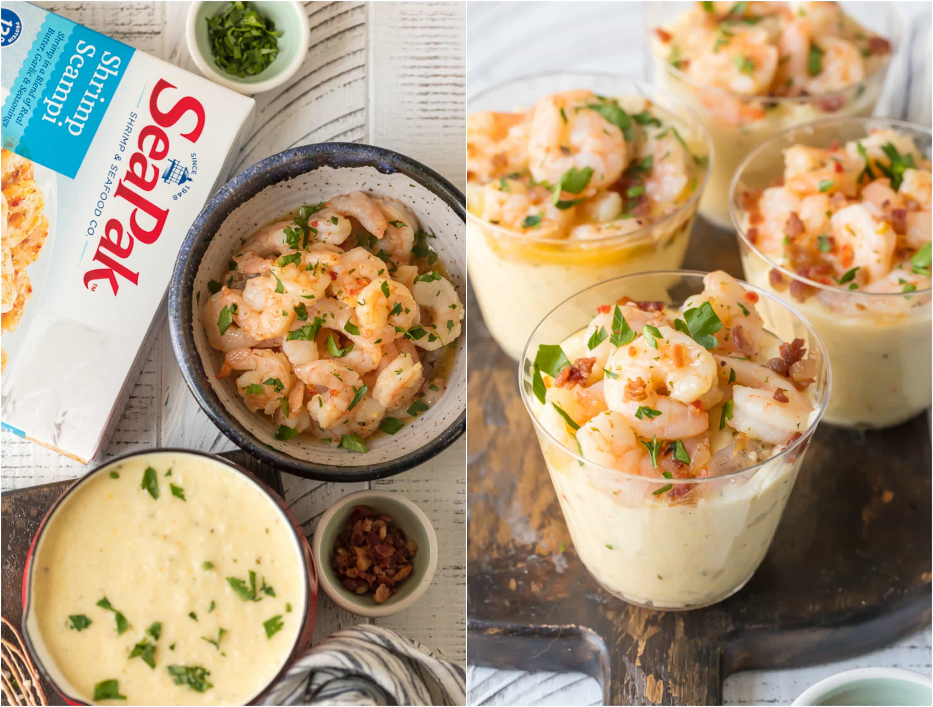These Shrimp and Grits Appetizer Cups with Seapak shrimp