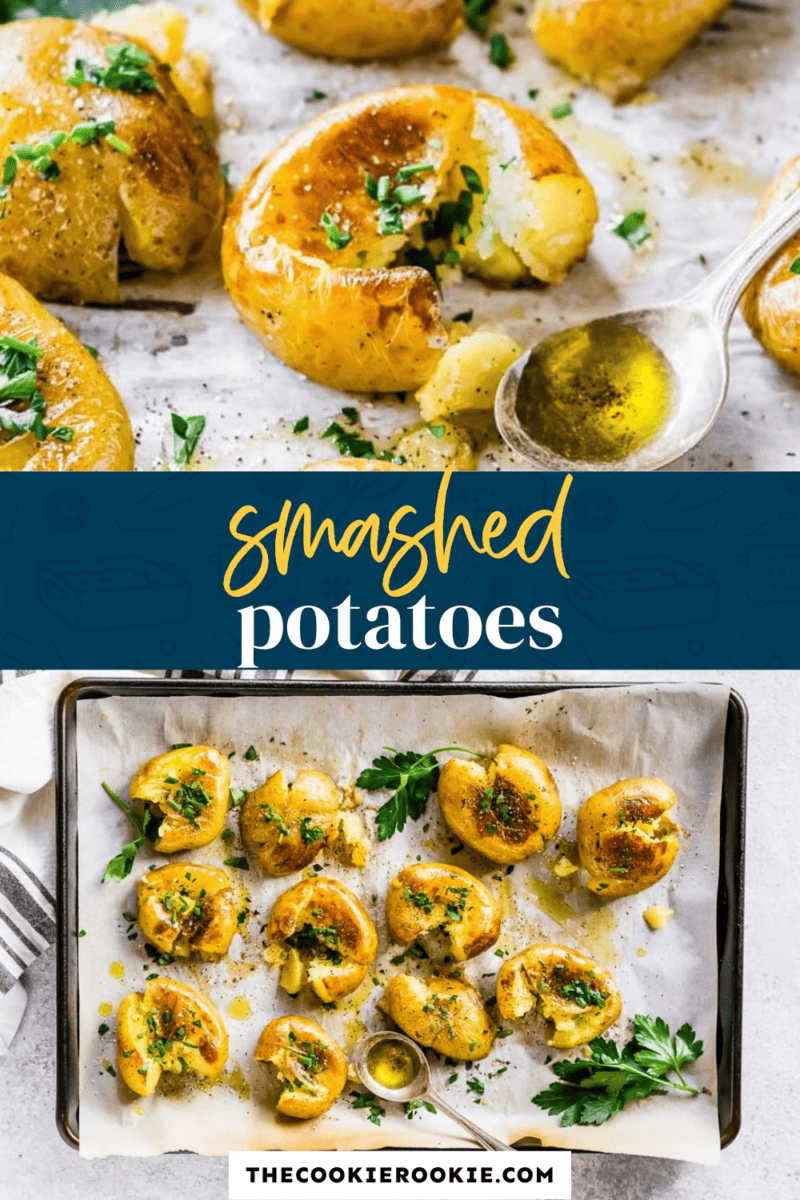 Delicious recipe for smashed potatoes.