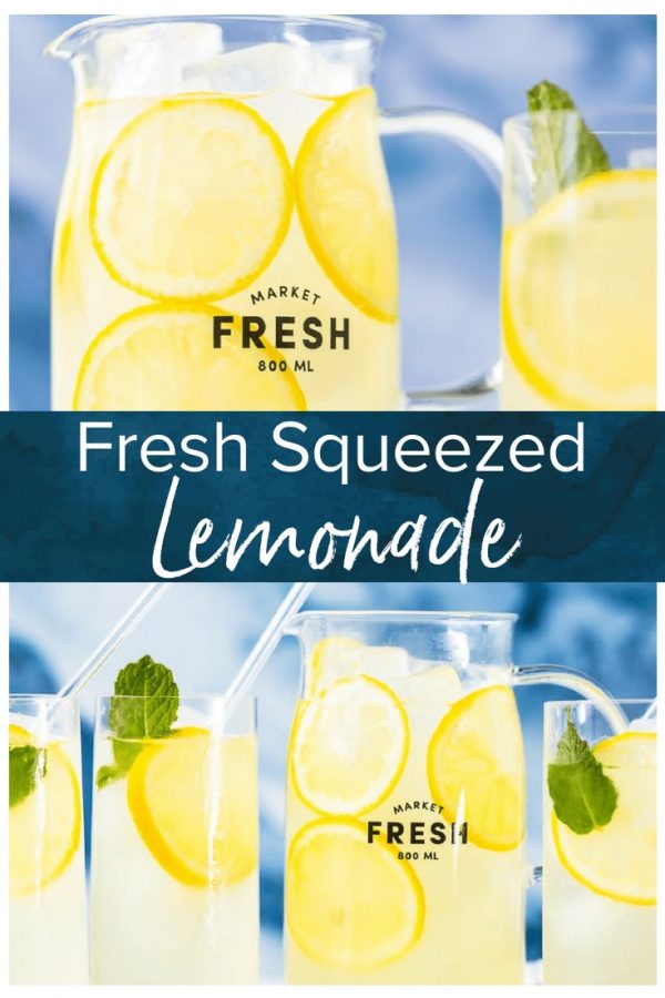 This Homemade Lemonade recipe is as pure & simple as it gets! Make fresh squeezed lemonade all summer long with the perfect recipe.