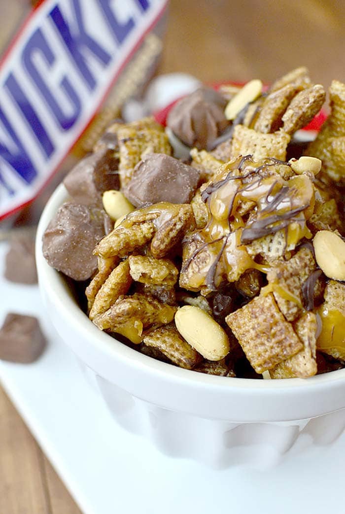 Snickers Chex Mix | Iowa Girl Eats