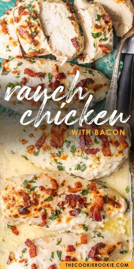 ranch baked chicken pinterest collage