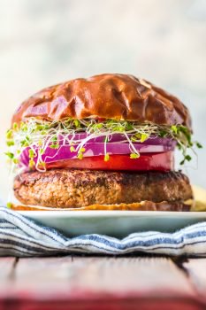 This is the BEST Turkey Burger Recipe. Turkey Burgers are a delicious and healthy burger option to replace ground beef. They're super juicy and flavorful, and they're easy to cook up on the stove. Try this turkey burger recipe instead of the usual beef burgers. You'll be surprised by how tasty they are!