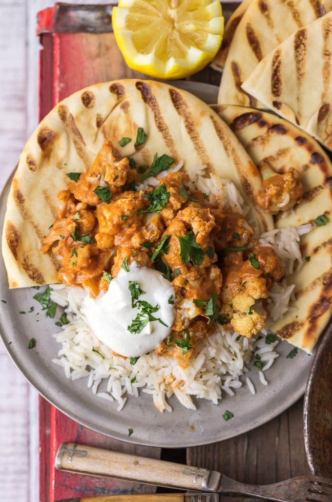 Vegetarian Tikka Masala recipe on a plate