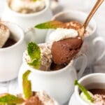 Chocolate Pot de Creme is the perfect holiday dessert. It's simple, it's delicious, and it's so cute. These little pots de creme are rich and chocolatey, with the most amazing texture. I love these as Christmas and holiday desserts!