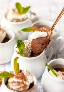 Chocolate Pot de Creme is the perfect holiday dessert. It's simple, it's delicious, and it's so cute. These little pots de creme are rich and chocolatey, with the most amazing texture. I love these as Christmas and holiday desserts!