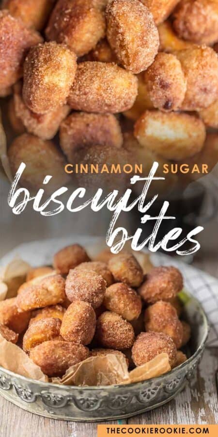 cinnamon sugar biscuit bites pinterest collage