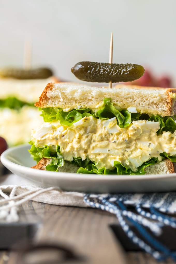 This classic Egg Salad Sandwich recipe is the perfect easy lunch recipe. Learn how to make egg salad sandwiches with the perfect mix of eggs, mayonnaise, and herbs.