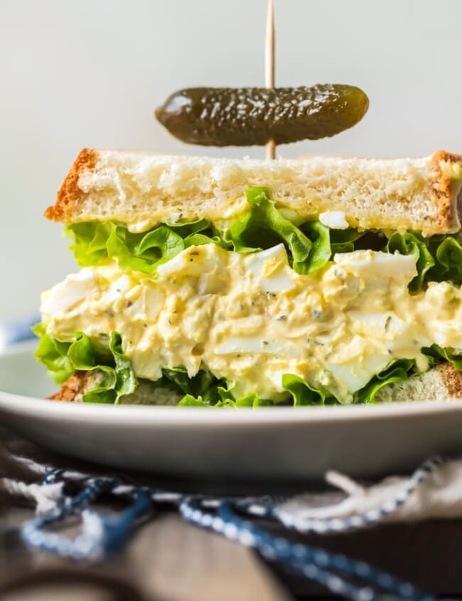 This classic Egg Salad Sandwich recipe is the perfect easy lunch recipe. Learn how to make egg salad sandwiches with the perfect mix of eggs, mayonnaise, and herbs.