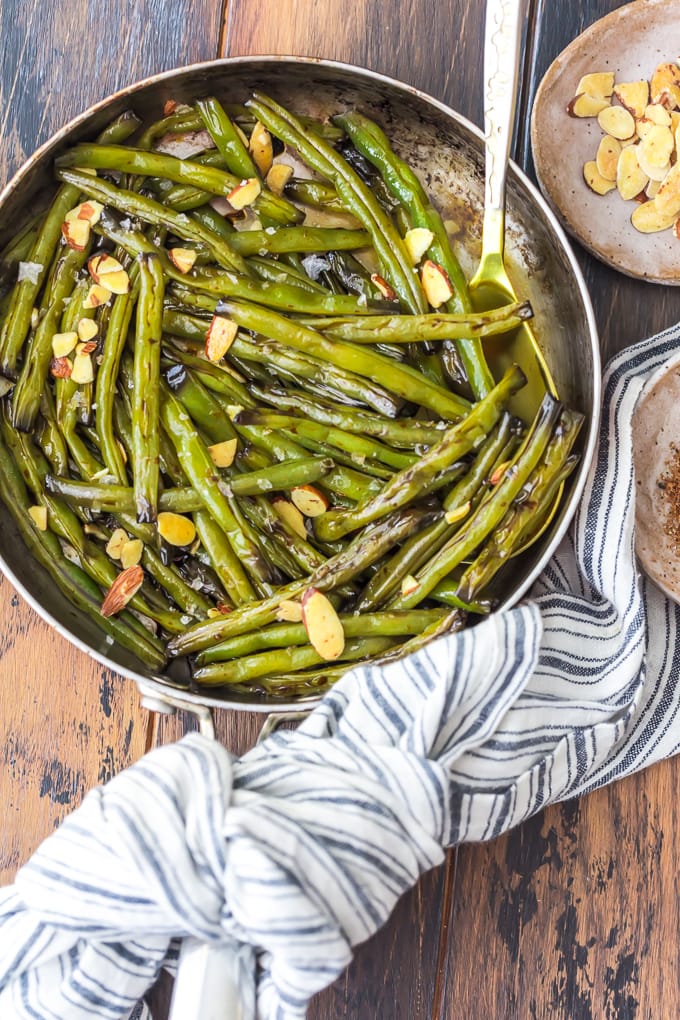 Green beans in a skillet