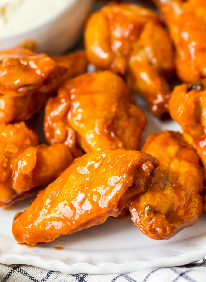 Buffalo Wings covered in homemade buffalo sauce