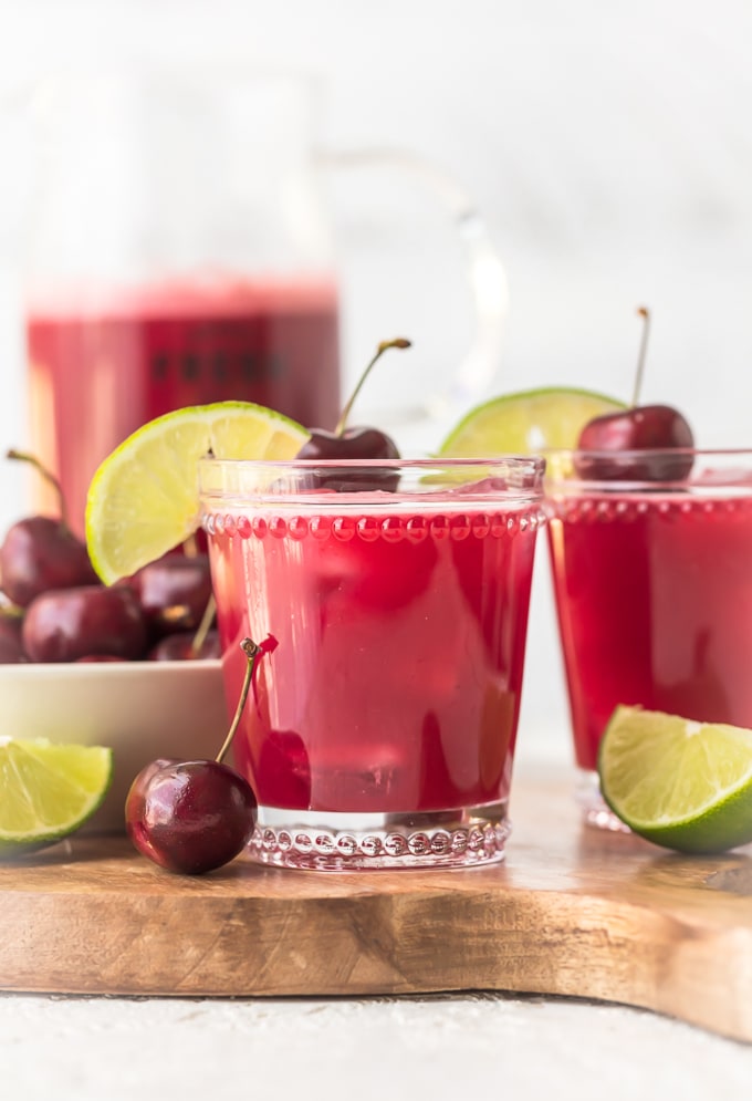 Homemade cherry limeades