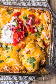 King Ranch Casserole is a creamy, cheesy, Tex-Mex inspired casserole filled with amazing ingredients. This King Ranch Chicken Casserole is made without canned soup or Velveeta!