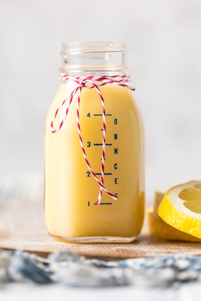 Lemon Sauce for pancakes in glass jar