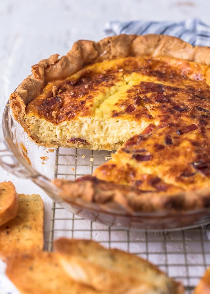 Quiche Lorraine in a 9-inch pie dish
