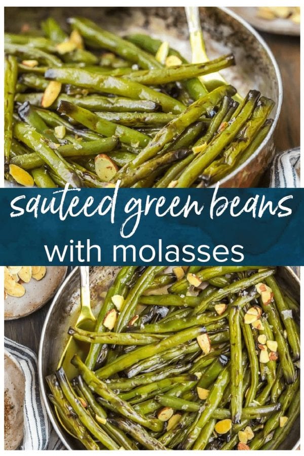 Sauteed Green Beans with Molasses are a slightly sweet yet savory side dish perfect for Thanksgiving, or any dinner throughout the year. This green bean recipe is simple!