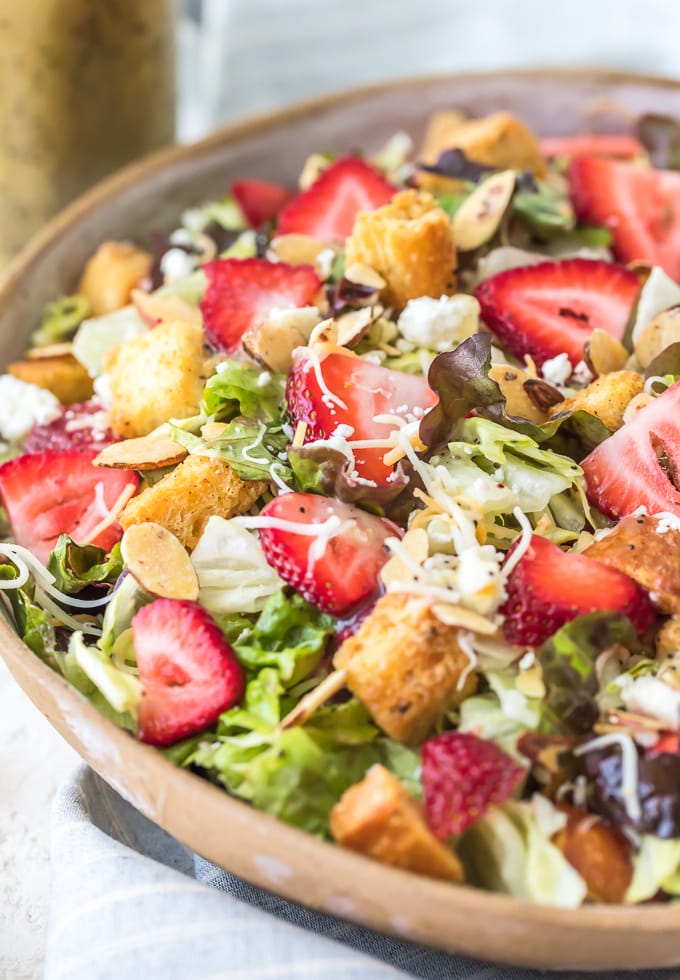 Healthy summer salad recipe with strawberries