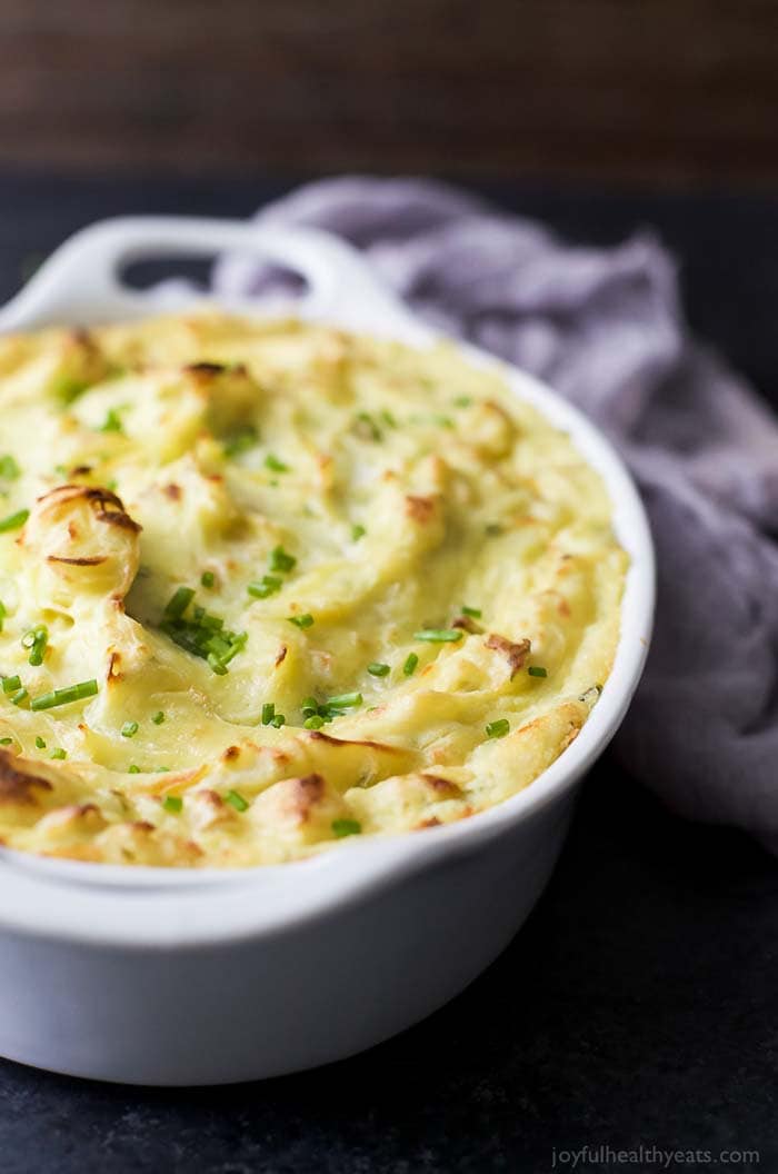 Sour Cream & Chive Mashed Potatoes | Joyful Healthy Eats