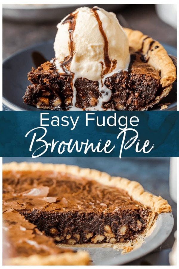 Brownie Pie is a rich, chocolaty dessert that's almost too good to be true! A homemade fudge brownie recipe baked straight into a pie crust gives you two desserts in one.