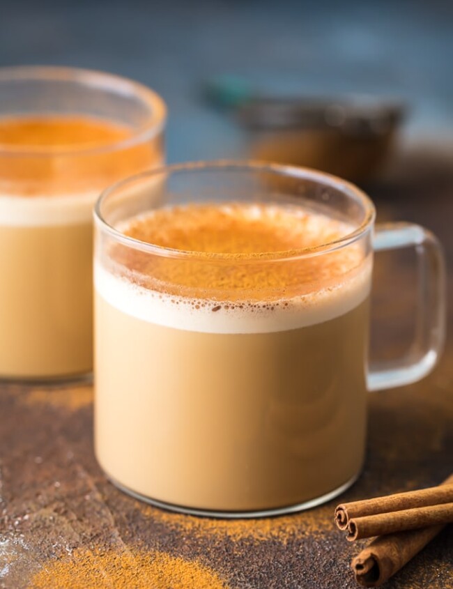 Bulletproof coffee in glass mugs