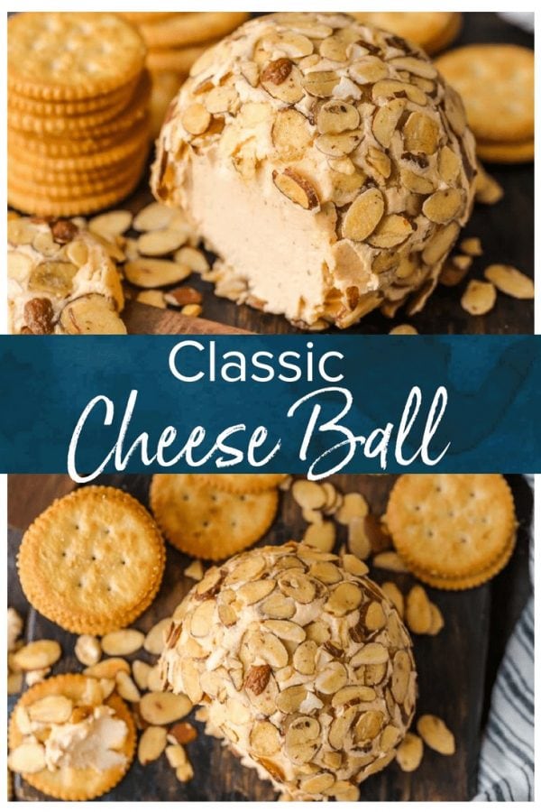 This is the BEST CHEESE BALL RECIPE for holiday parties. No Christmas or New Year's Eve party is complete without a classic cheese ball served with crackers!