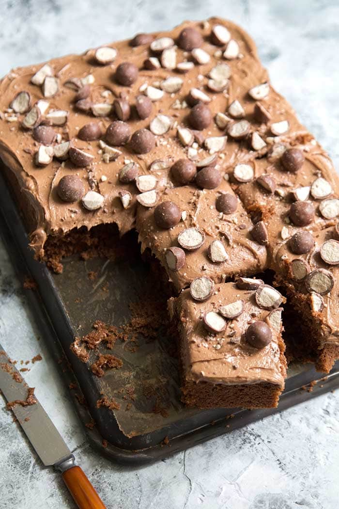 Chocolate Malt Sheet Cake | The Little Epicurean
