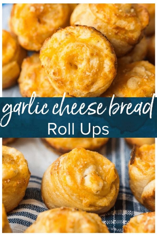 Garlic Cheese Bread Roll Ups are a fun and cheesy recipe that you can serve with any meal. These little garlic rolls are easy to make and so darn delicious!