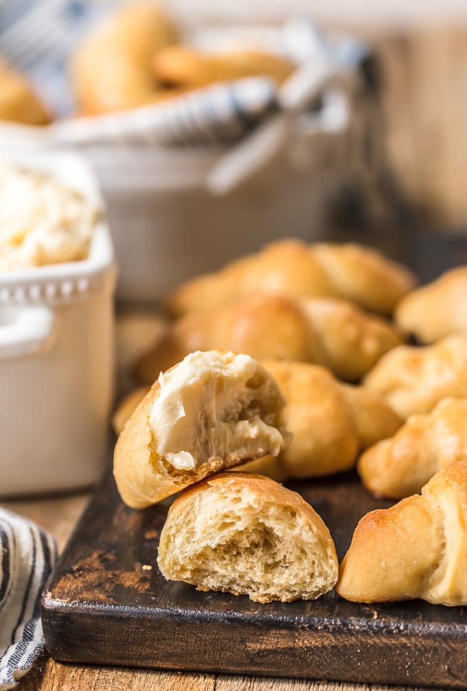 Fresh crescent roll with honey butter