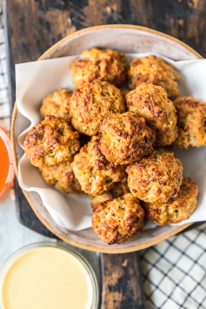 Classic Sausage Balls in a basket