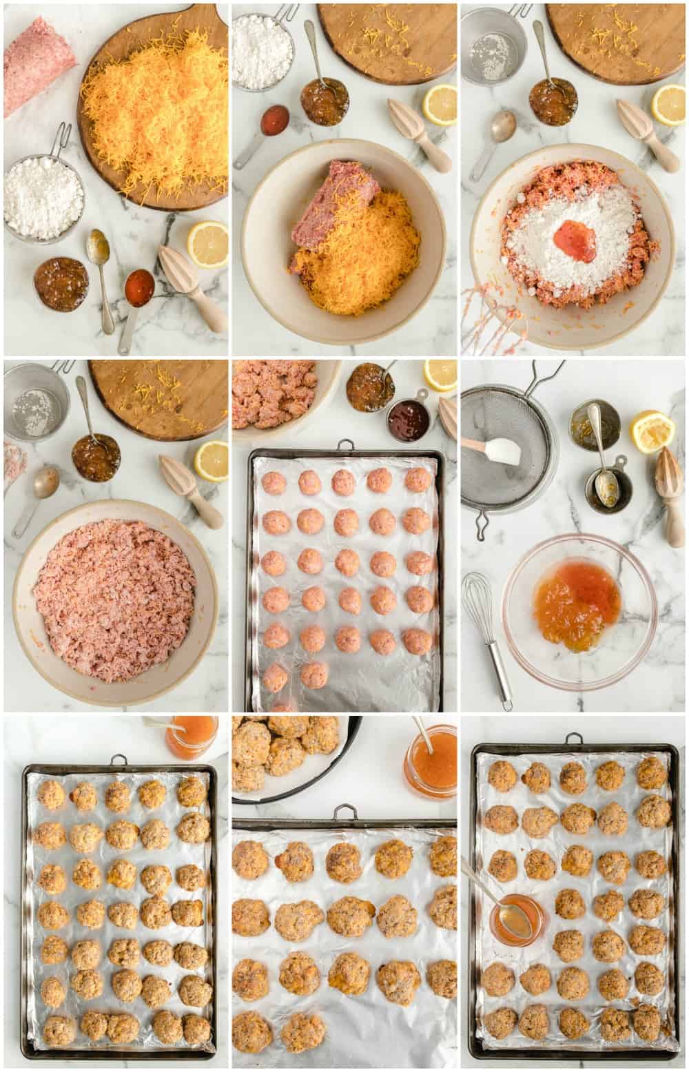 how to make bisquick sausage balls: step by step photos of making sausage balls