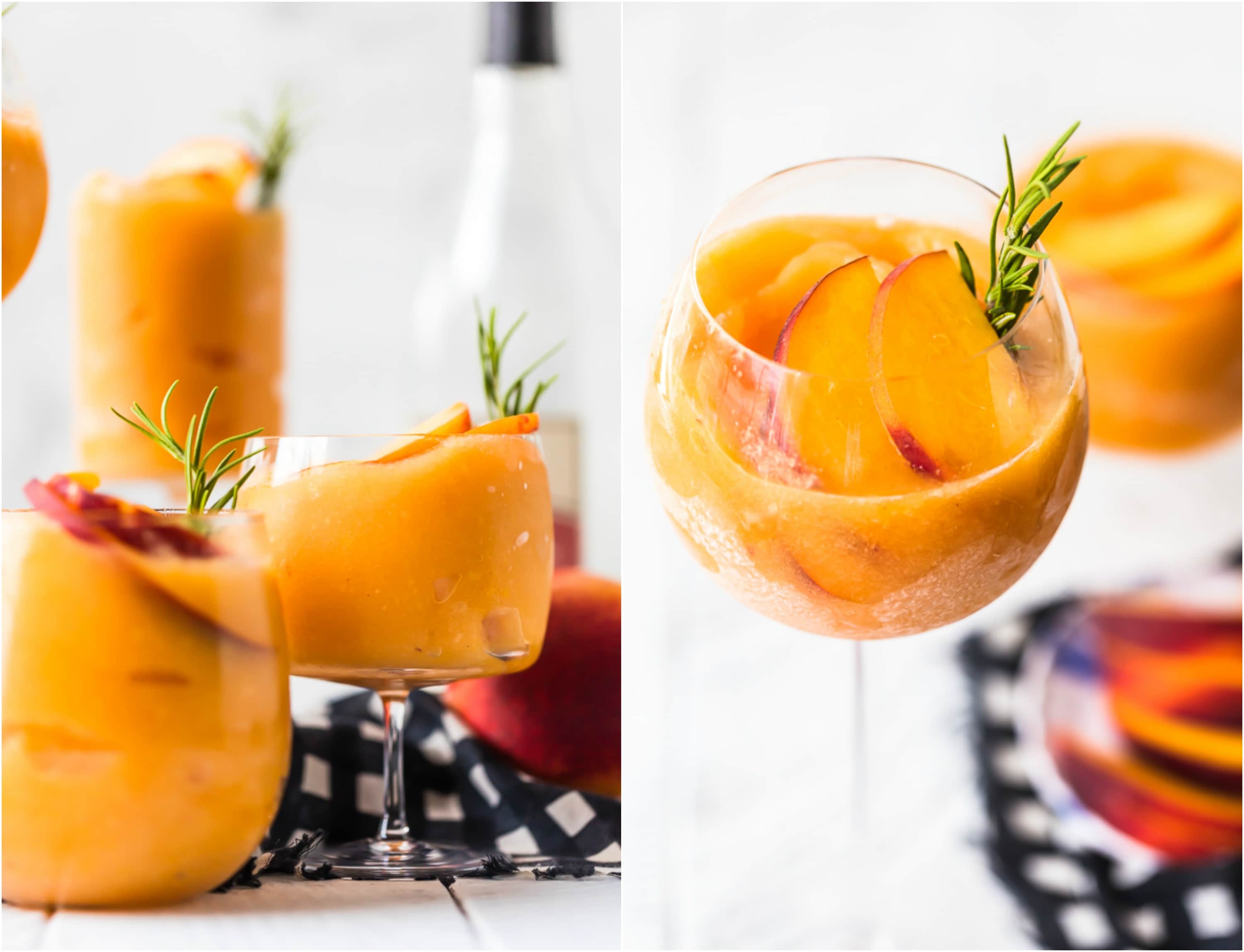 This Peach Frosé Recipe is a cocktail you definitely need for this hot Summer heat! All you need is frozen peaches, some Rosé wine, and a little honey. Frozen Rose is such a quick and easy fun cold drink to throw together for parties, friends and family, or just a quiet afternoon at home. We will show you how to make Frose and spice things up with this Peach Frose Recipe. So delicious, easy, fresh, and fun! How to make Frose, Peach Frozen Rose