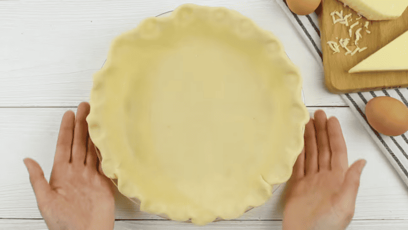 pie crust in a pie pan.