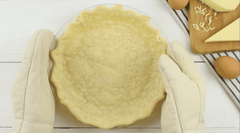 baked pie crust in a pie pan.
