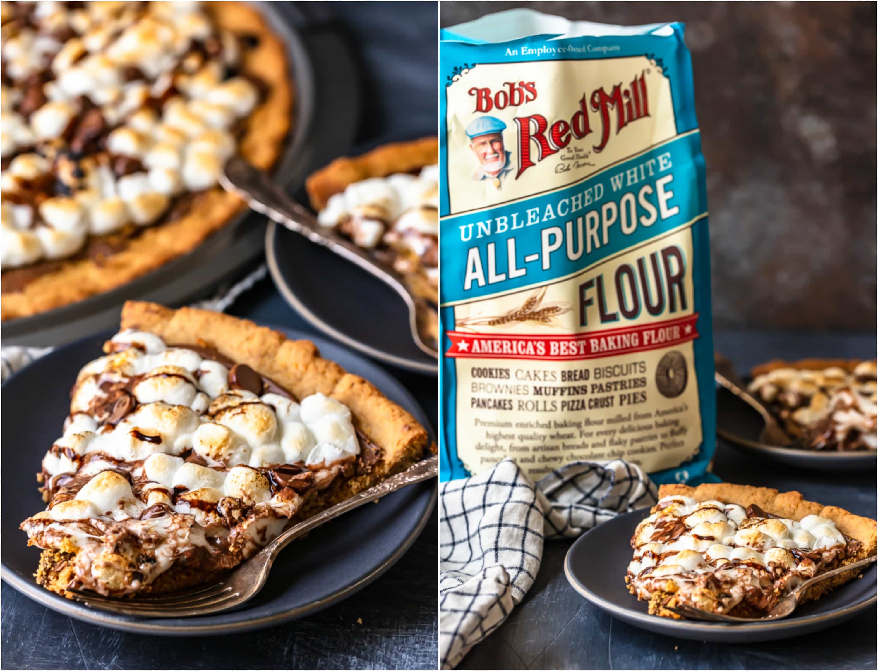 slices of smore pizza and bob's red mill flour