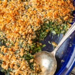 Spinach Gratin is a cheesy side dish recipe perfect for holidays. Also known as Creamed Spinach Casserole, this recipe bakes together into a hot a bubbly dish full of flavor!