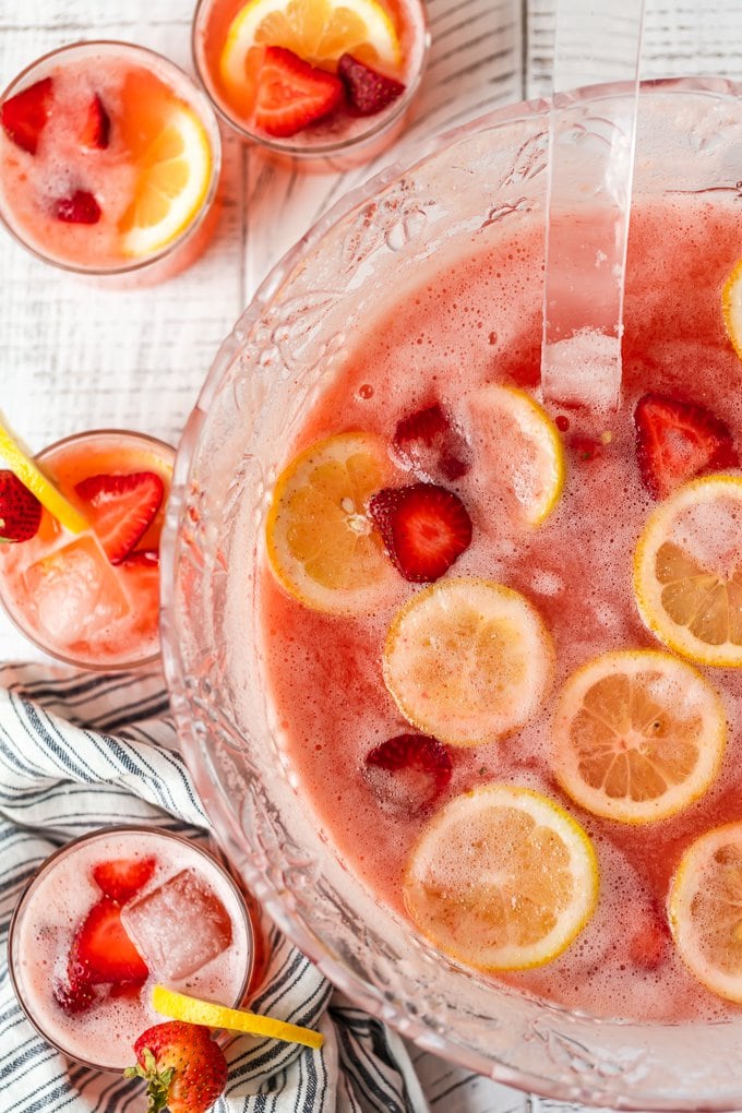 Strawberry Lemonade Party Punch Recipe - VIDEO!!