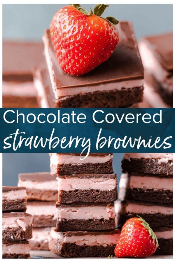 Covered Strawberry Brownie Recipe is a mix of soft chocolate-y brownie, creamy strawberry filling, & a layer of melted chocolate.