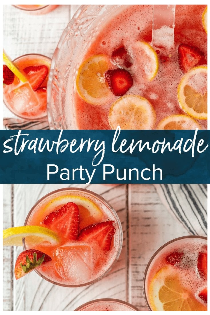 Strawberry Lemonade Party Punch Recipe - VIDEO!!