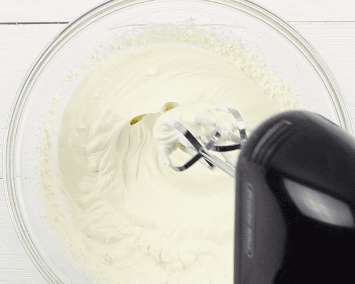 Making the topping for the pie.