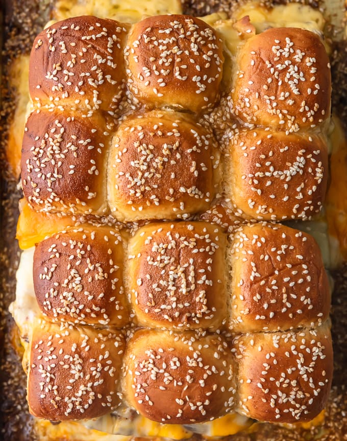 cheeseburger sliders views from above