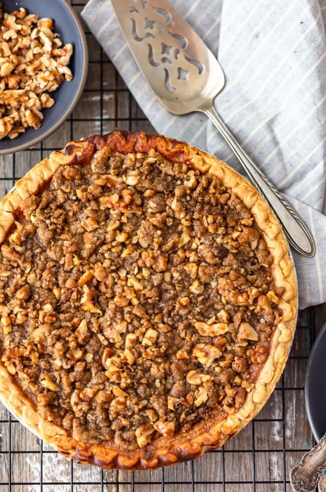 Homemade Sweet Potato Pie Recipe with Walnut Topping {VIDEO!}