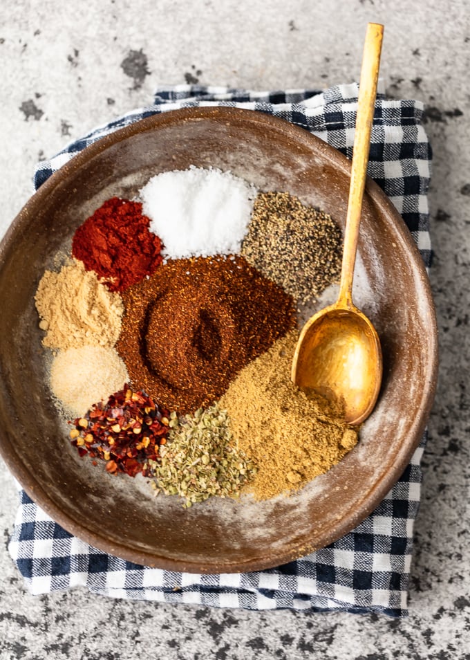 Make your own taco seasoning mix: A bowl full of separated spices