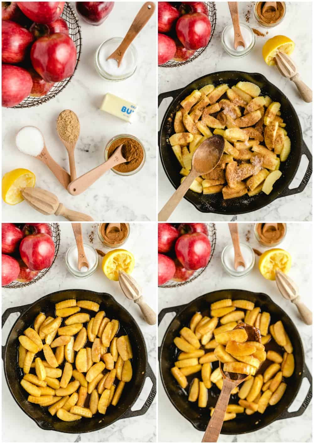 step by step photos of how to make fried apples