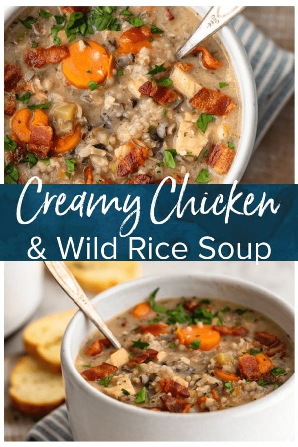 Creamy Chicken and Wild Rice Soup is the perfect fall soup recipe to kick off the season. It's creamy, delicious, and filled with the best ingredients. Make a batch of this creamy chicken and rice soup to warm you up all season long!