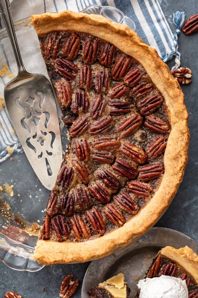 3/4 of a chocolate chip pecan pie 