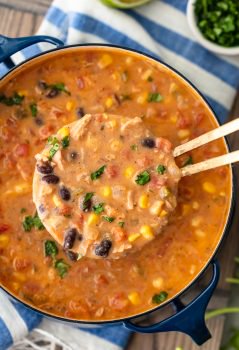 Creamy Chicken Tortilla Soup is one of my favorite fall soup recipes. It's creamy, it's delicious, and it's filled with all of my favorite Tex-Mex ingredients. This easy soup recipe is perfect for any night of the week, and it's so easy to save and reheat later!