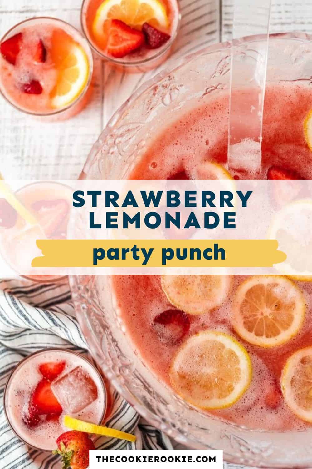 strawberry lemonade party punch pin image