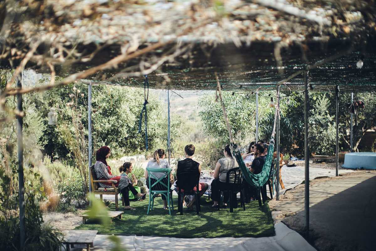 A group of people in a park