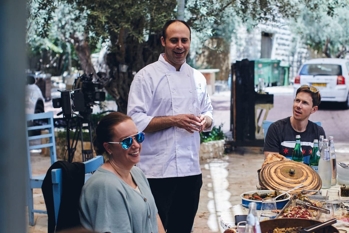 talking with a chef in Israel