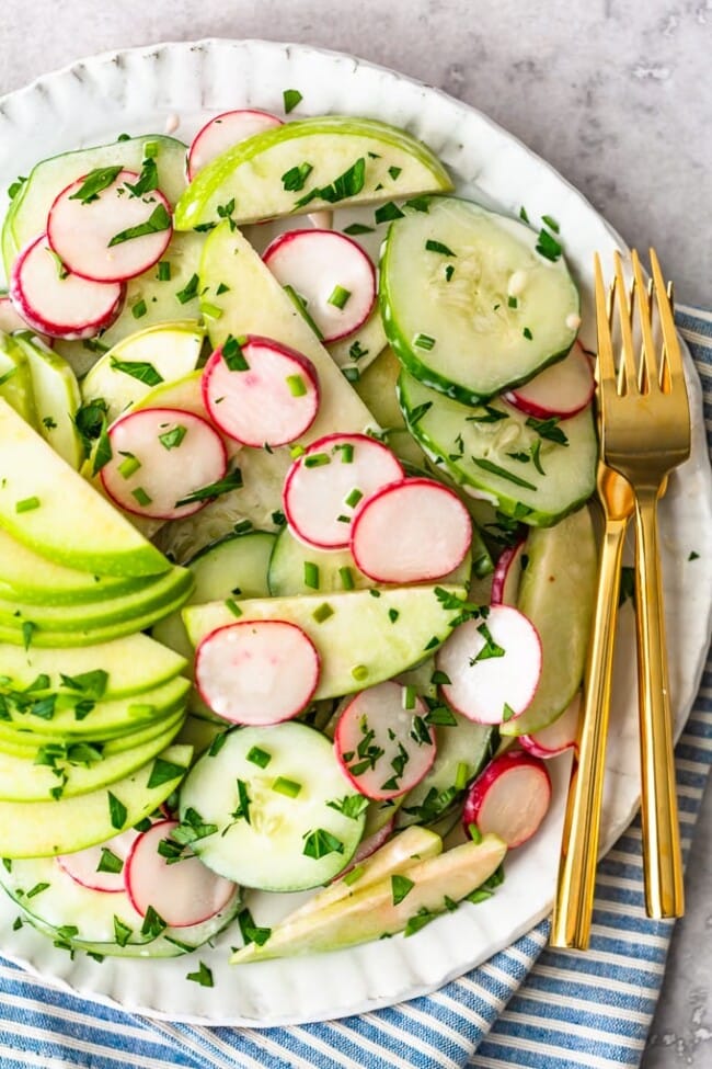 Creamy Cucumber Salad (Cucumber Apple Salad) The Cookie Rookie
