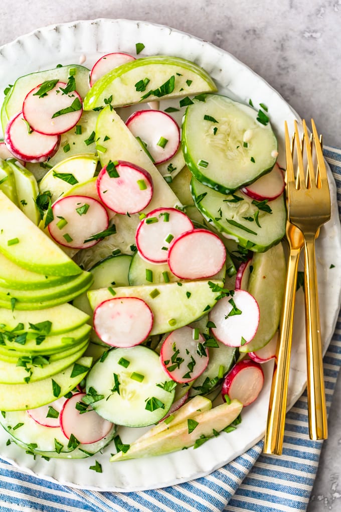 Cucumber salad with mayo salad dressing